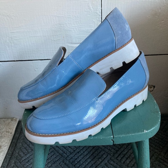 Vionic Kensley Loafers Comfort Orthopedic Slip On Baby Blue Patent Leather 10 - Picture 1 of 9